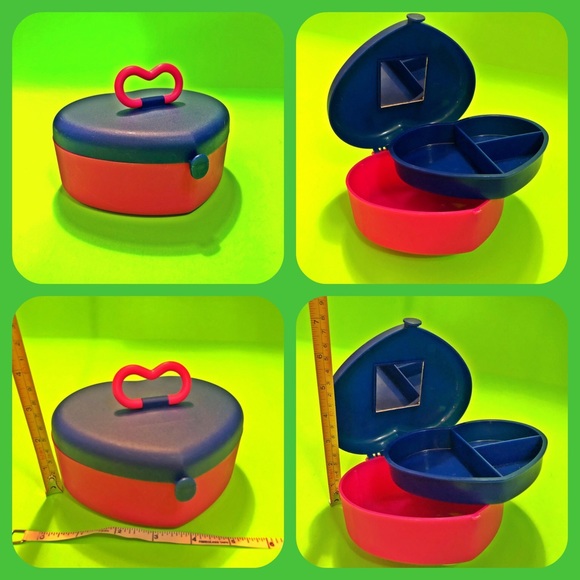 Vintage 90s y2k heart shaped cosmetic case - Picture 2 of 3
